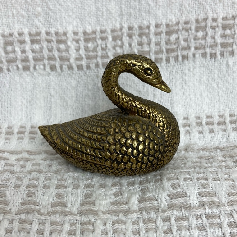 Solid Brass Swan Figure